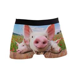 Linomo Herren Boxershorts Süß Lustig Schwein Unterhosen Männer Herren Unterwäsche für Männer von Linomo