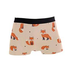 Linomo Herren Boxershorts Süß Tier Fuchs Muster Unterhosen Männer Herren Unterwäsche für Männer von Linomo