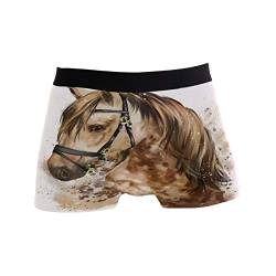 Linomo Herren Boxershorts Tier Pferd Unterhosen Männer Herren Unterwäsche für Männer von Linomo