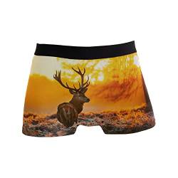 Linomo Herren Boxershorts Tierwelt Tier Hirsch Unterhosen Männer Herren Unterwäsche für Männer von Linomo