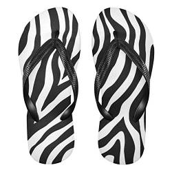 Linomo Herren Damen Zehentrenner Tier Zebra Druck Flip Flops Badelatschen Casual Sandalen Sommer Strand Hausschuhe von Linomo