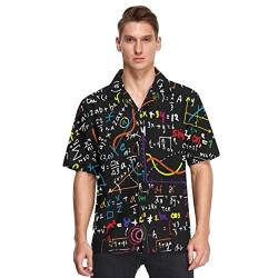Linomo Herren Hawaiihemd, Tabelle der mathematischen Formeln Freizeithemden Button Down Casual Kurzarm Hawaiihemd Sommer Aloha Strand Hemden Beilaufig Hawaii Hemd von Linomo