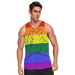 Linomo Herren Tank Top LGBT Regenbogen Flagge Sommer Ärmellose Sportshirt Gym Fitness Sport Weste Muskelshirts T-Shirts von Linomo