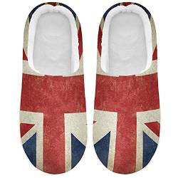 Linomo Jahrgang UK Flagge Union Jack Englisch England Hausschuhe für Unisex Damen Männer Hausschuhe Wärme Drinnen Hausschuhe Schlafzimmer Schuh von Linomo