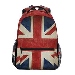 Linomo Jahrgang Vereinigtes Königreich Flagge Union Jack Englisch England Rucksack Daypacks Schultertasche Büchertasche Laptop Reisen Schulrucksack für Damen Herren Kinder Mädchen Jungen Teenager von Linomo