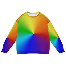 Linomo Kids Sweatshirt Bunt Regenbogen Langarmshirts Kinder Langarm Tops Rundhals T-Shirt Pullover für Jungen Mädchen von Linomo
