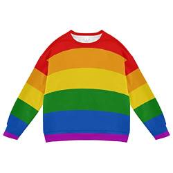 Linomo Kids Sweatshirt LGBT Fröhlich Stolz Regenbogen Frieden Liebe Langarmshirts Kinder Langarm Tops Rundhals T-Shirt Pullover für Jungen Mädchen von Linomo