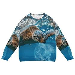Linomo Kids Sweatshirt Ozean Meer Schildkröte Langarmshirts Kinder Langarm Tops Rundhals T-Shirt Pullover für Jungen Mädchen von Linomo
