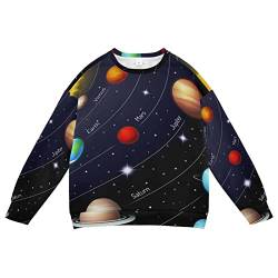 Linomo Kids Sweatshirt Pädagogisch äußere Weltraum Universum Planet Langarmshirts Kinder Langarm Tops Rundhals T-Shirt Pullover für Jungen Mädchen von Linomo