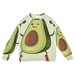 Linomo Kids Sweatshirt Süß Avocado Karikatur Langarmshirts Kinder Langarm Tops Rundhals T-Shirt Pullover für Jungen Mädchen von Linomo