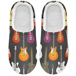 Linomo Musical Instrumente Musik Gitarre Geige Hausschuhe für Unisex Damen Männer Hausschuhe Wärme Drinnen Hausschuhe Schlafzimmer Schuh von Linomo