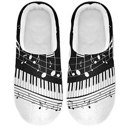 Linomo Musik Note Musical Klavier Hausschuhe für Unisex Damen Männer Hausschuhe Wärme Drinnen Hausschuhe Schlafzimmer Schuh von Linomo