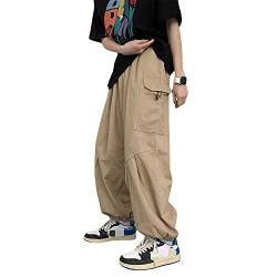 Linsennia Cargohose Herren Baggy Cargo Pants Y2k Parachute Pants Breite Jogginghose Relaxed Fit Streetwear Gothic von Linsennia