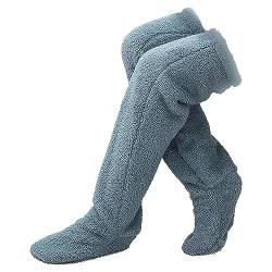 Snugglepaws Socken-Hausschuhe | Plüsch Kniestrümpfe Damen Pantoffel Overknee Socken Für Frauen Männer Über Knie Hoch Fuzzy Socken Winter Home Schlafen Socken von Linsition