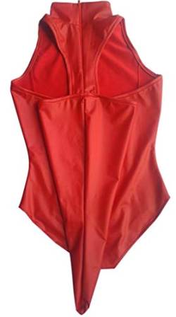 LinvMe Damen Latex Ärmellose Enge Anzug Für Cosplay M Rot von LinvMe