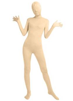 LinvMe Damen Sichtbare Anzug Nahtlose Zentai Unitard Beige L von LinvMe