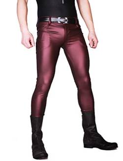 LinvMe Herren Faux Leather Hot Sexy Enge Hose XL Rot von LinvMe