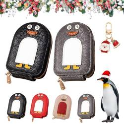 Cute Penguins PU Credit Card Coin Wallet, Pull-Out Card Holder, Multi-Card Slots Credit Card Holder, Credit Card Holder for Women, Portable Mini Zip Around Accordion Wallet (2pcs-A) von Liocwocne