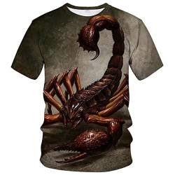 Liohans Unisex 3D Skorpion Digitaldruck T-Shirt Sommer Casual Rundhals Tee Shirt, Mehrfarbig1, L von Liohans