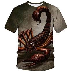 Liohans Unisex 3D Skorpion Digitaldruck T-Shirt Sommer Casual Rundhals Tee Shirt, Mehrfarbig1, Mittel von Liohans