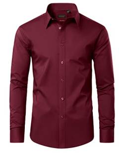 Lion Nardo Hemden für Herren, langärmelig, normale Passform, lässige Button-Down-Shirts, Baumwollhemden, Rose, XX-Large von Lion Nardo