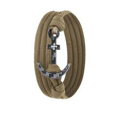 Kohlenstoff-Armband mit 100% Anker Kreuz Infinity Carbon-Anhänger Wickelarmband Herren (SAND) von Lion & Son