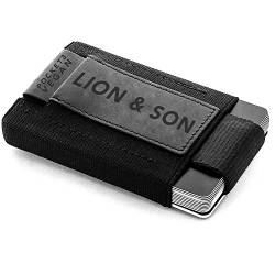 Lion & Son POCKET3 Super Slim Brieftasche - Fast-Card-Slot - Black Wallet Geldbörse Damen-Geldbeutel I bis 14 Kreditkarten + Scheine Münzen von Lion & Son