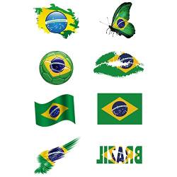 Brasilienflagge Temporäre Tattoos Für Fußballspiele Weltmeisterschaft Nationalflaggenaufkleber Für Ballspiele Realistische Tattoos Auf Arm Face Für Kinder Erwachsene Party Festival von Lipfer