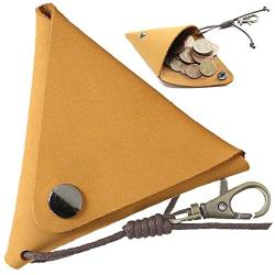Echte Ledermünze Geldbörse Vintage Dreieck Wechselbeutel Mini -Geldbeutel Schlüsselbund Brieftasche Tragbare Schlüsselmünze Kleiner Tragetasche von Lipfer