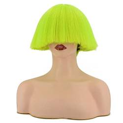 Farbenfrohe Persönlichkeit Design Dame Short Perücke Grüne Synthetische Perücke Haare Halloween Cosplay Perücken Für Frauen von Lipfer