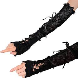 Frauen Lolita Jk Spitzen Fingerlose Handschuhe Gothic Diy Racking Ärmel von Lipfer