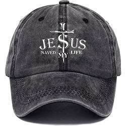 Lipfer Frauen Jesus Rettete Mein Leben Baseball Cap Vintage Cotton Gewaschene Verzweifelte Verstellbare Papa Hut Schwarz Für Männer Frauen von Lipfer