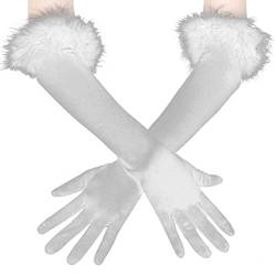 Lipfer Opernhandschuhe Satinfederhandschuhe 1920er Stil Brautkleid Handschuhe Hochzeit Prom Opera Handschuhe Ellbogen Länge Klassische Handschuhe von Lipfer