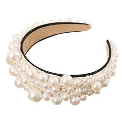 Unregelmäßige Perle Stirnbänder Für Frauen Barock Luxus Haar Large Perlenbraut Haare Accessoires Kopfschmuck von Lipfer