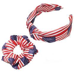 Usa Flag Haarthaare Stirnband Für Frauen Mädchen Patriotische Amerikanische Flagge Elastik Haarbindungen Haarzubehör Accessoires von Lipfer