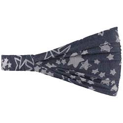 Lipodo 3 in 1 Stars Headband Bandana Halstuch Stirnband Damen - Frühling-Sommer - One Size dunkelblau von Lipodo