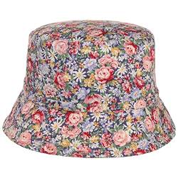 Lipodo Allover Flowers Stoffhut - Bucket Hat mit Schleife - Frühjahr/Sommer Damenhut aus Baumwolle - Schlapphut blau M (57-58 cm) von Lipodo