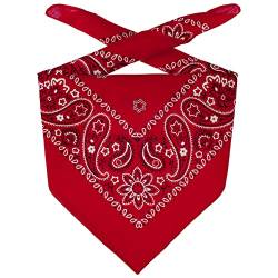 Lipodo Bandana Tuch Damen/Herren/Kinder - Kopftuch in rot aus 100% Baumwolle - Multifunktionstuch in Einheitsgröße (55 x 55 cm) - vielfältige Tragemöglichkeiten von Lipodo