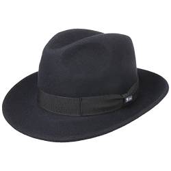 Lipodo Basic Bogart Filzhut - Bogarthut aus 100% Wollfilz - Wollfilzhut Damen/Herren - Fedora Made in Italy - Hut Sommer/Winter - Wollhut dunkelblau M (56-57 cm) von Lipodo