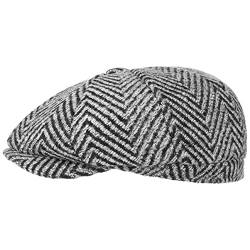 Lipodo Coarse Herringbone Schirmmütze Herren - Mütze mit Wolle - Flatcap mit Futter - Ballonmütze Herbst/Winter - Wintermütze grau M (57-58 cm) von Lipodo