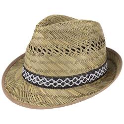 Lipodo Erntehelfer Strohhut (Sonnenschutz) Damen/Herren - Made in Italy - Sonnenhut im Trilby-Look - Hut aus leichtem Stroh - Strandhut mit schicker Garnitur - Frühling/Sommer (56) von Lipodo