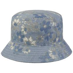 Lipodo Jeans Flower Bucket Stoffhut Fischerhut Anglerhut Strandhut Baumwollhut Sommerhut Sonnenhut Damen - Frühling-Sommer - L (57-58 cm) blau von Lipodo