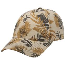 Lipodo Leaves Cap Basecap Baseballcap Sommercap Curved Brim Damen/Herren - mit Schirm, Klettverschluss Frühling-Sommer - One Size Hellbeige von Lipodo