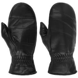 Lipodo Lederfäustlinge Handschuhe - Unisex-Design - Wärmeisolierend - Herbst/Winter - Damen/Herren schwarz XL von Lipodo