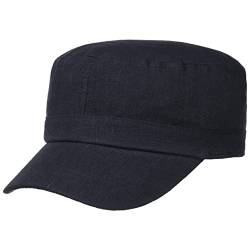 Lipodo Leinen Armycap Damen/Herren - Leinencap mit Schirm - Sommercap in One Size (54-58 cm) - Größenverstellbare Kappe (Klettverschluss) - Mütze Frühjahr/Sommer dunkelblau One Size von Lipodo