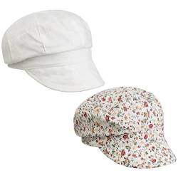 Lipodo Millefleurs Cap Wendemütze Wendecap Ballonmütze Schirmmütze Schildmütze Baker-Boy-Mütze Damen - mit Schirm, Schirm Frühling-Sommer - L (57-58 cm) weiß von Lipodo