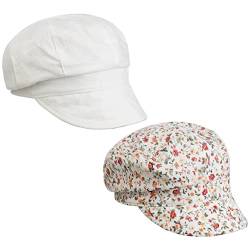 Lipodo Millefleurs Cap Wendemütze Wendecap Ballonmütze Schirmmütze Schildmütze Baker-Boy-Mütze Damen - mit Schirm, Schirm Frühling-Sommer - M (55-56 cm) weiß von Lipodo