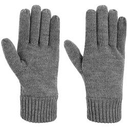 Lipodo Thinsulate 3M Strickhandschuhe Damen/Herren - Handschuhe mit Fleecefutter - Herbst/Winter- Outdoor Fingerhandschuhe- Elastischer Rippstrick - grau L von Lipodo