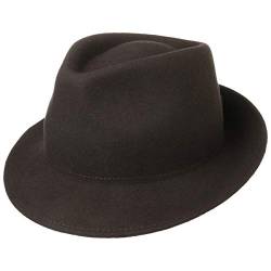 Lipodo Trilby Hut aus Wollfilz Damen/Herren - Filzhut Herrenhut Made in Italy - Italienischer Wollhut Herbst/Winter - Wollfilzhut Dunkelbraun L (58-59 cm) von Lipodo