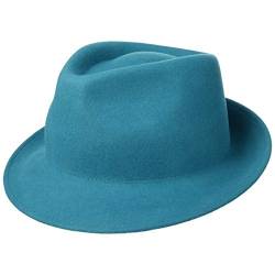 Lipodo Trilby Hut aus Wollfilz Damen/Herren - Filzhut Herrenhut Made in Italy - Italienischer Wollhut Herbst/Winter - Wollfilzhut Petrol L (58-59 cm) von Lipodo